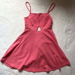 Salmon dress with cutouts